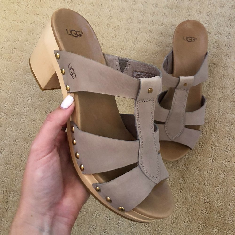 UGG Suede Strapped Wedge Heel
